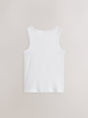 White 100% Cotton Vests 5 Pack (1.5-16yrs) - Image 2 of 3