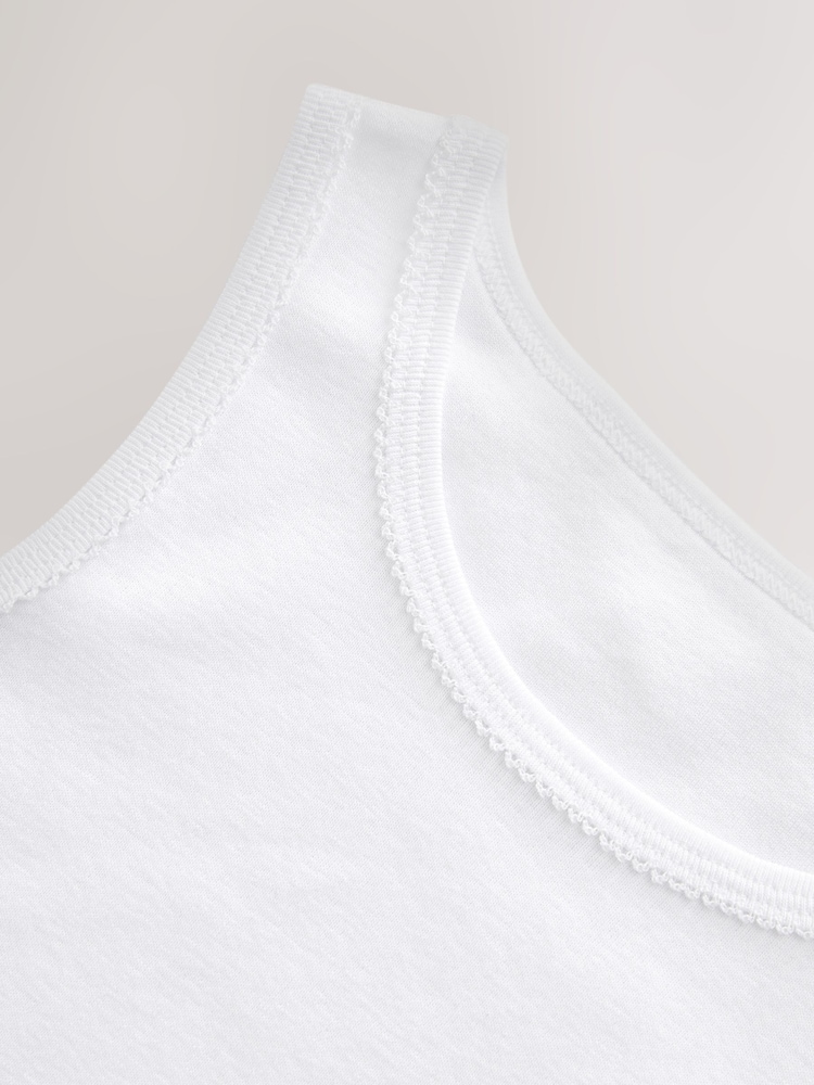 White 100% Cotton Vests 5 Pack (1.5-16yrs) - Image 3 of 3