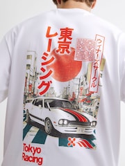 T Shirt oversize con auto giapponese di River Island - Immagine 1 di 4