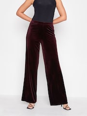 Long Tall Sally Purple Velour Wide Leg Trousers - Image 1 of 4