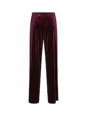 Long Tall Sally Purple Velour Wide Leg Trousers - Image 4 of 4