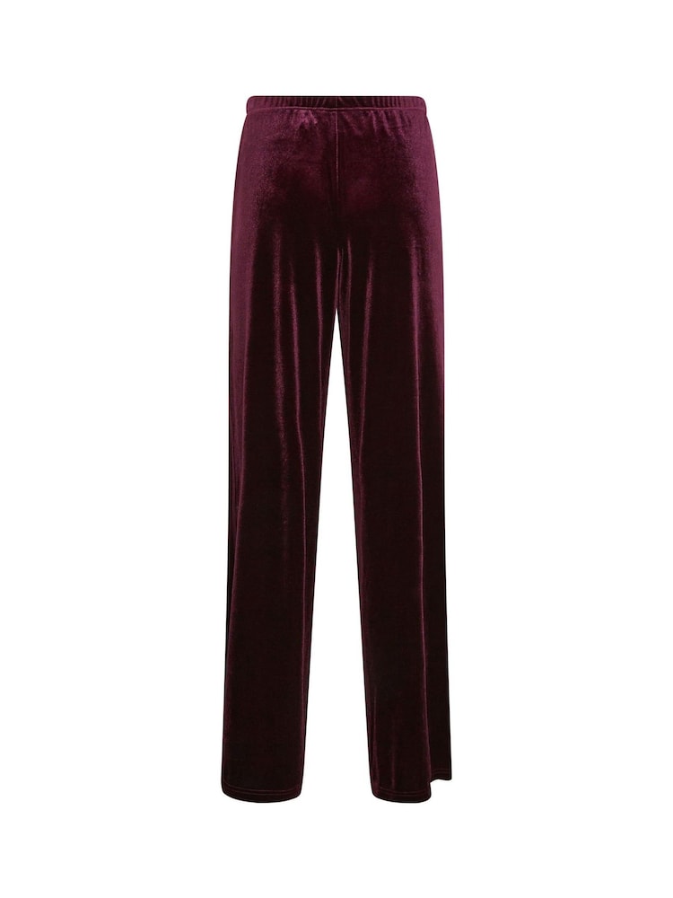 Long Tall Sally Purple Velour Wide Leg Trousers - Image 4 of 4 Long Tall Sally Purple Velour Wide Leg Trousers - Image 4 of 4