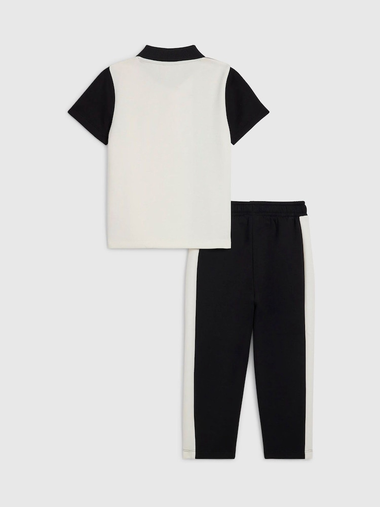 River Island Black Slim Fit Polo Shirt  & Trousers Set - Image 2 of 5