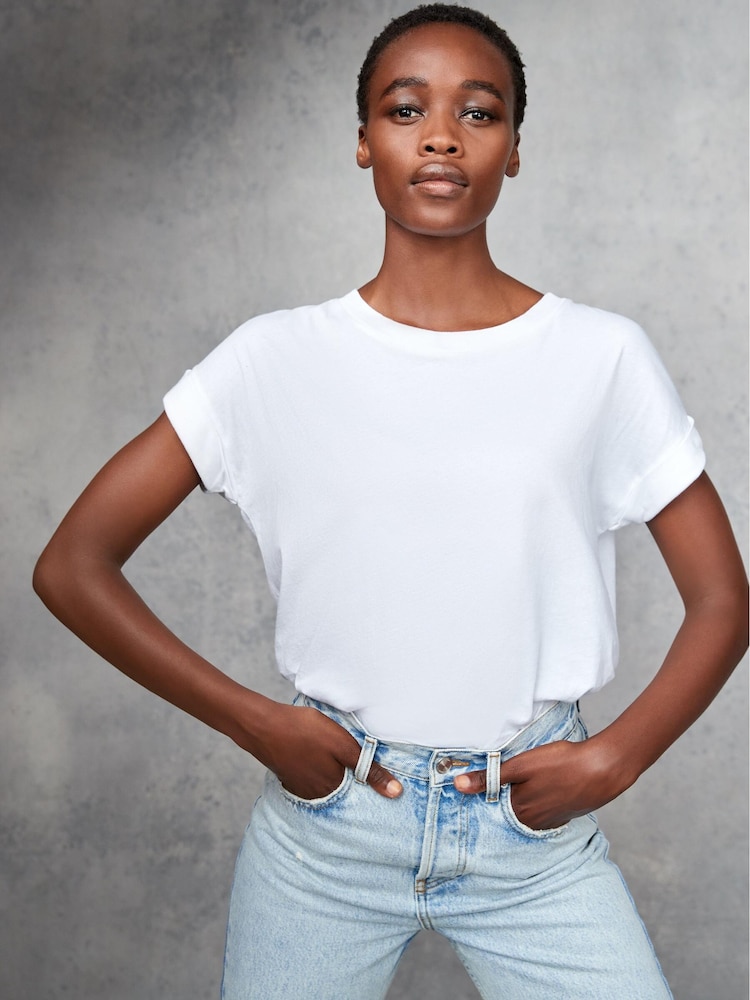 AllSaints White Imogen 100% Cotton T-Shirt - Image 1 of 5