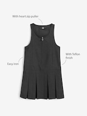 Grey Slim Fit Zip Front School Pinafore (3-14yrs) - Image 3 of 9