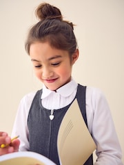 Grey Slim Fit Zip Front School Pinafore (3-14yrs) - Image 6 of 9