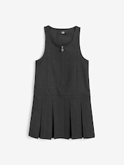 Grey Slim Fit Zip Front School Pinafore (3-14yrs) - Image 7 of 9