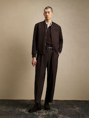 River Island Brown Smart Twill Bomber Jacket - Image 4 of 4