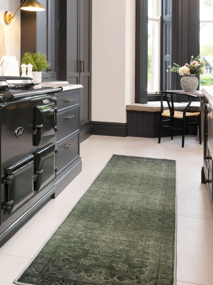 kukoon Green Washable Soft Maisie Medallion Runner - Image 1 of 6 kukoon Green Washable Soft Maisie Medallion Runner - Image 1 of 6