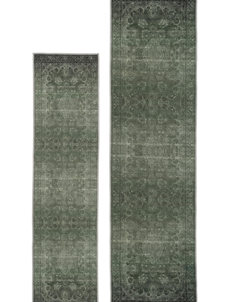 kukoon Green Washable Soft Maisie Medallion Runner - Image 6 of 6 kukoon Green Washable Soft Maisie Medallion Runner - Image 6 of 6