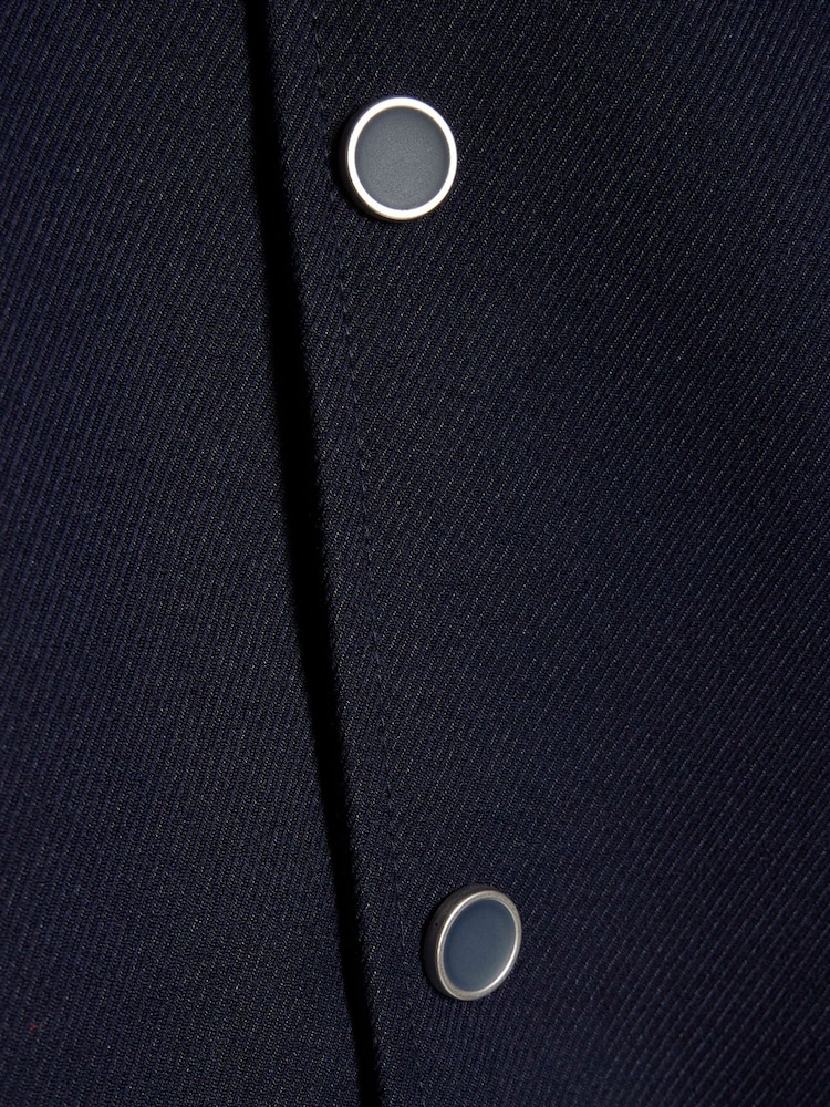 River Island Blue Twill Smart Bomber Jacket - Image 4 of 4 River Island Blue Twill Smart Bomber Jacket - Image 4 of 4