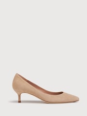 LK Bennett Neutral Audrey Suede Court Shoes - Image 1 of 4