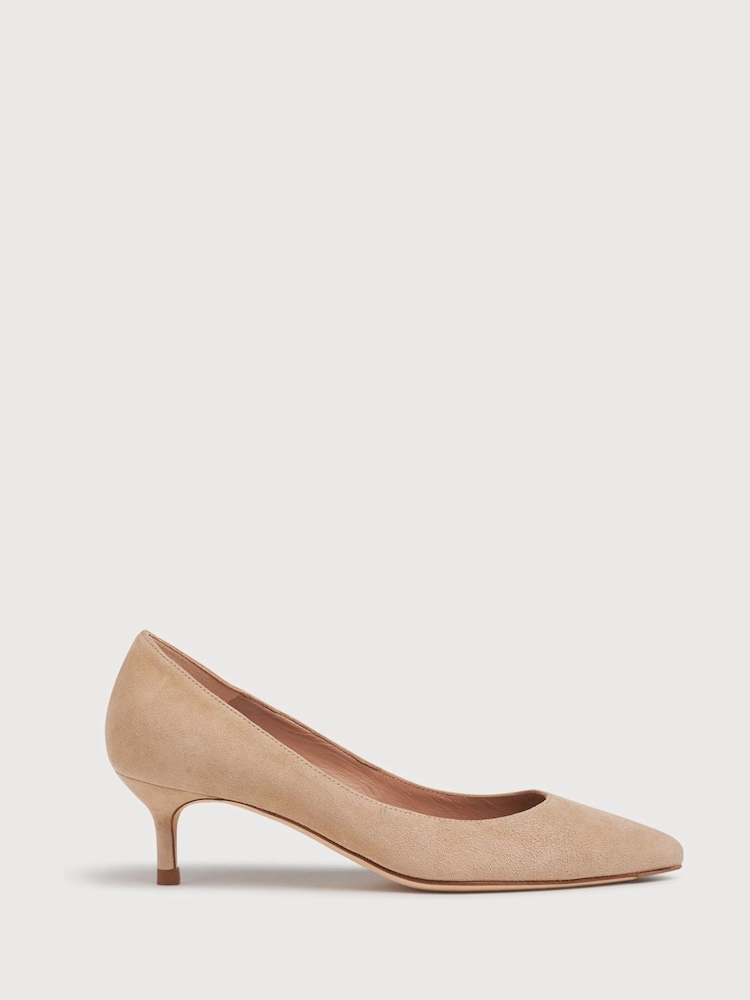 LK Bennett Neutral Audrey Suede Court Shoes - Image 1 of 4