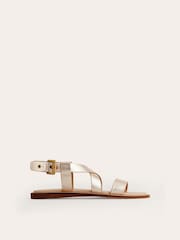 Boden Silver/Cream Cross Strap Flat Sandals - Image 3 of 5