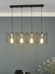 Dar Lighting Black Midi 4 Light Ceiling Light Pendant - Image 1 of 4