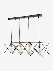 Dar Lighting Black Midi 4 Light Ceiling Light Pendant - Image 3 of 4