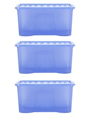 Wham Set of 3 Blue Crystal Sparkle 60L Boxes and Lids - Image 4 of 6