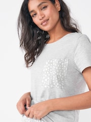 Grey Spot Cotton Short Sleeve Pyjamas - Image 3 of 10