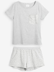 Grey Spot Cotton Short Sleeve Pyjamas - Image 5 of 10
