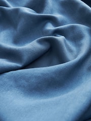 Denim Blue Shirred Wide Leg Jumpsuit - Image 6 of 6