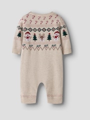 Name It Cream Baby Knitted Christmas Romper - Image 2 of 2