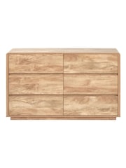 Pacific Oak Effect Veneer 6 Drawer Unit - Image 6 of 9