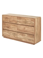 Pacific Oak Effect Veneer 6 Drawer Unit - Image 7 of 9