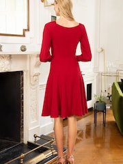 Hot Squash Fit N Flare Dress with Blouson Sleeves - Obrázek 2 z 5