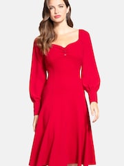 Hot Squash Fit N Flare Dress with Blouson Sleeves - Obrázek 3 z 5