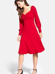 Hot Squash Fit N Flare Dress with Blouson Sleeves - Obrázek 4 z 5