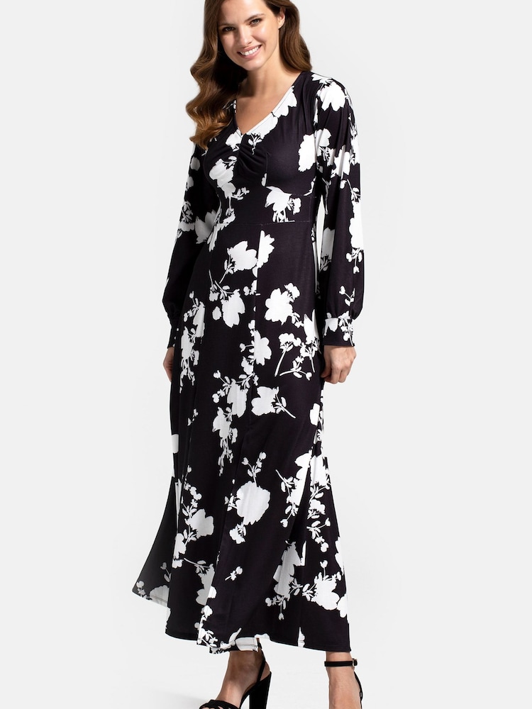 Hot Squash Black Maxi Floral Dress - Image 1 of 3 Hot Squash Black Maxi Floral Dress - Image 1 of 3