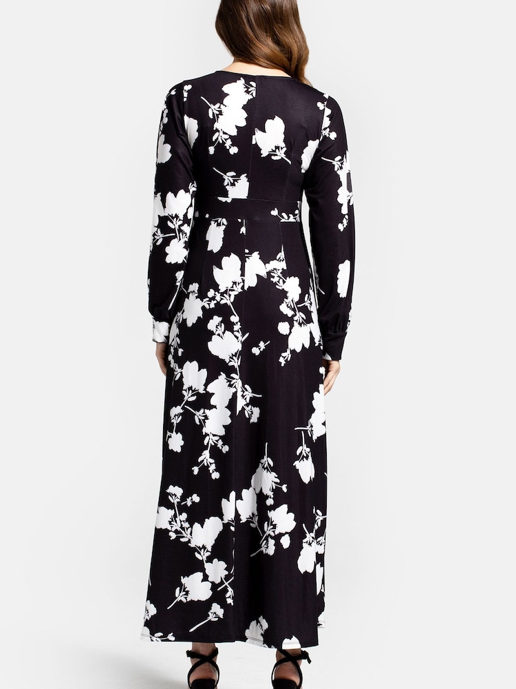 Hot Squash Black Maxi Floral Dress - Image 2 of 3 Hot Squash Black Maxi Floral Dress - Image 2 of 3