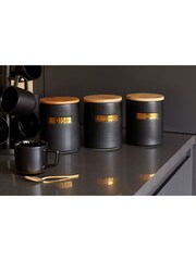 Masterclass Black Matt Black Ceramic Coffee Storage Jar - Image 1 of 3