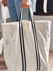 Natural Monochrome Pocket Laundry Basket - Image 2 of 4