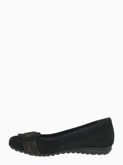 Gabor Sapphire Black Suede/Leopard Fashion Casual Ballerina Pump Shoes - Image 2 of 6