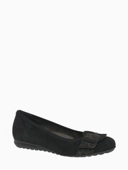 Gabor Sapphire Black Suede/Leopard Fashion Casual Ballerina Pump Shoes - Image 3 of 6