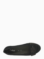 Gabor Sapphire Black Suede/Leopard Fashion Casual Ballerina Pump Shoes - Image 4 of 6
