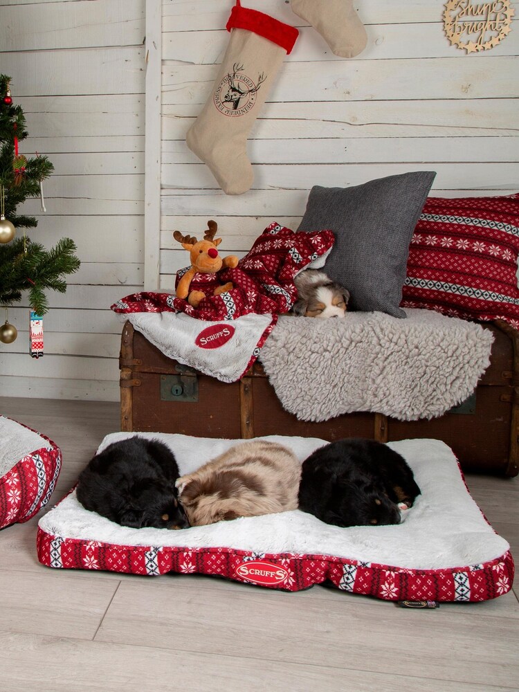 Scruffs® Red Medium Santa Paws Mattress - Image 1 of 4