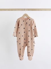 Neutral/Grey/Black Printed Baby Sleepsuits 3 Pack (0-3yrs) - Image 6 of 9