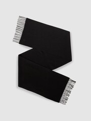 Reiss Black Picton Cashmere Blend Scarf - Image 1 of 5