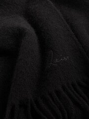 Reiss Black Picton Cashmere Blend Scarf - Image 4 of 5
