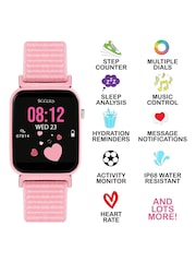 Tikkers Pink Smart Series 13 Easy Release Fabric Strap Smart Watch & Headphone Set - Image 3 of 5