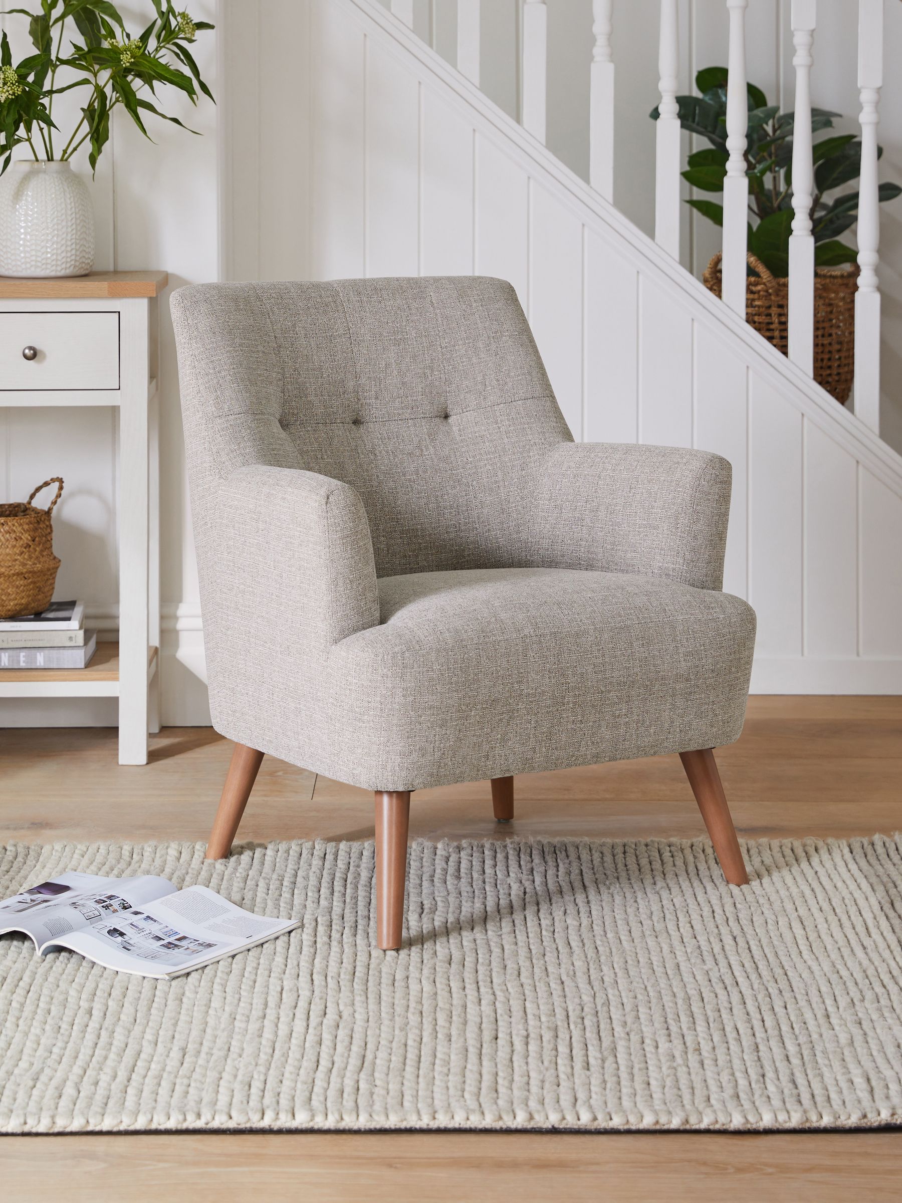 Tweedy Plain Mid Natural Carter Armchair