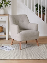 Tweedy Plain Mid Natural Carter Armchair - Image 1 of 8