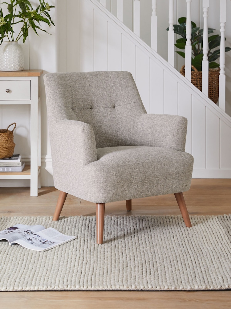 Tweedy Plain Mid Natural Carter Armchair - Image 1 of 8
