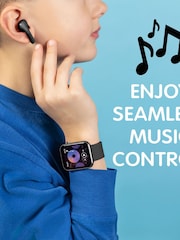 Tikkers Pink Smart Series 13 Silicone Strap Smart Watch & Earbuds Set - Image 5 of 6