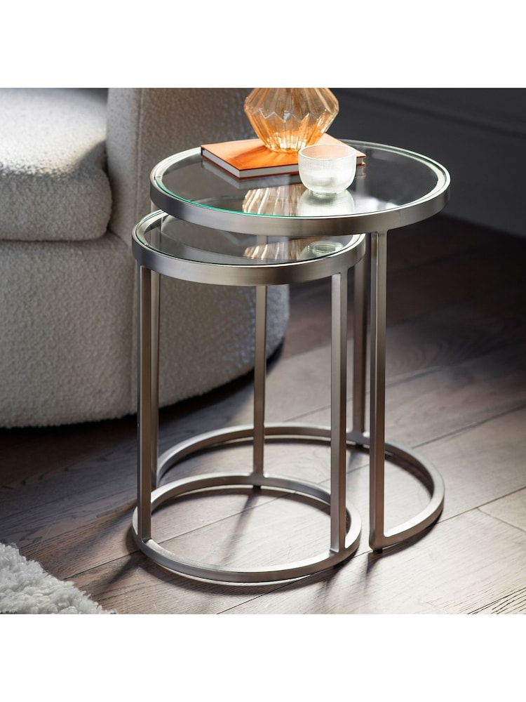 Gallery Home Silver Ruston Nest of 2 Tables - Image 1 of 11
