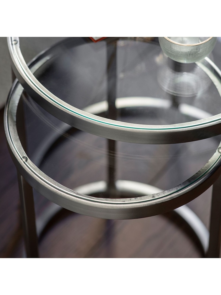 Gallery Home Silver Ruston Nest of 2 Tables - Image 2 of 11