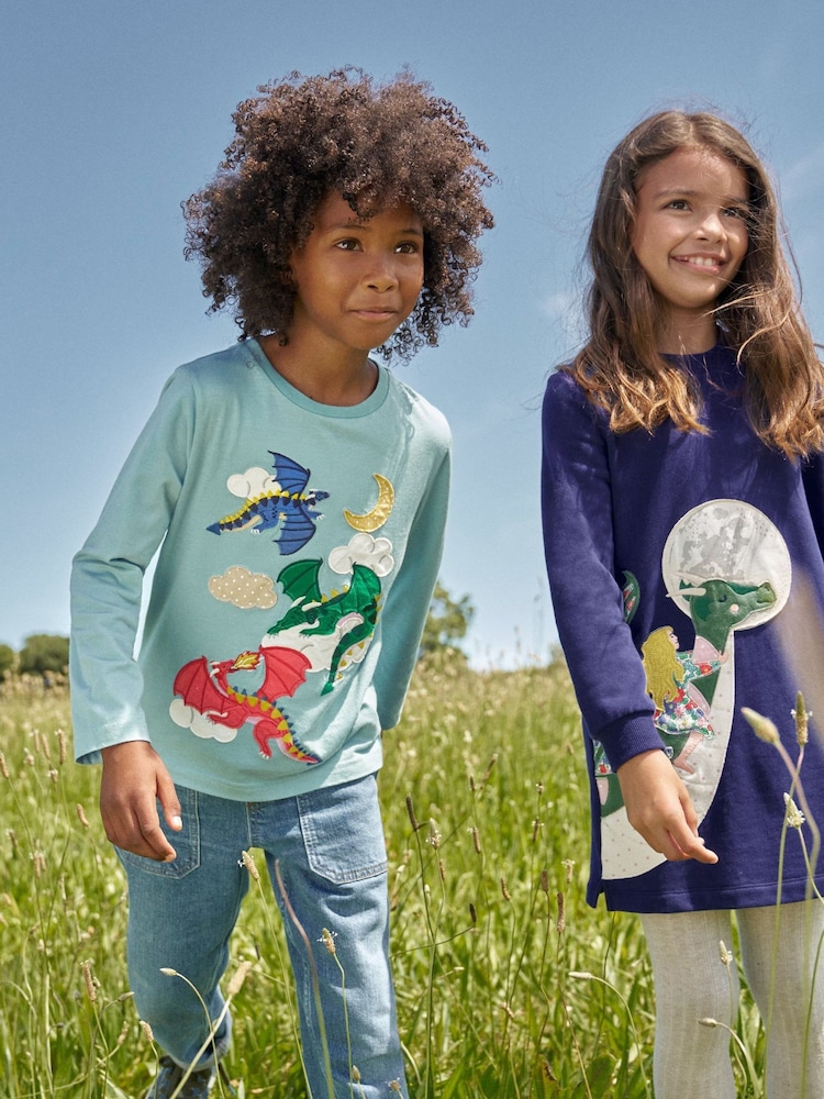 Boden Green Dragon Appliqué T-Shirt - Image 1 of 4