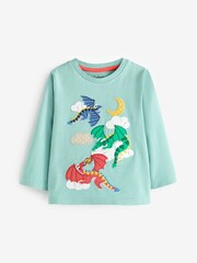 Boden Green Dragon Appliqué T-Shirt - Image 2 of 4